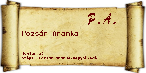 Pozsár Aranka névjegykártya